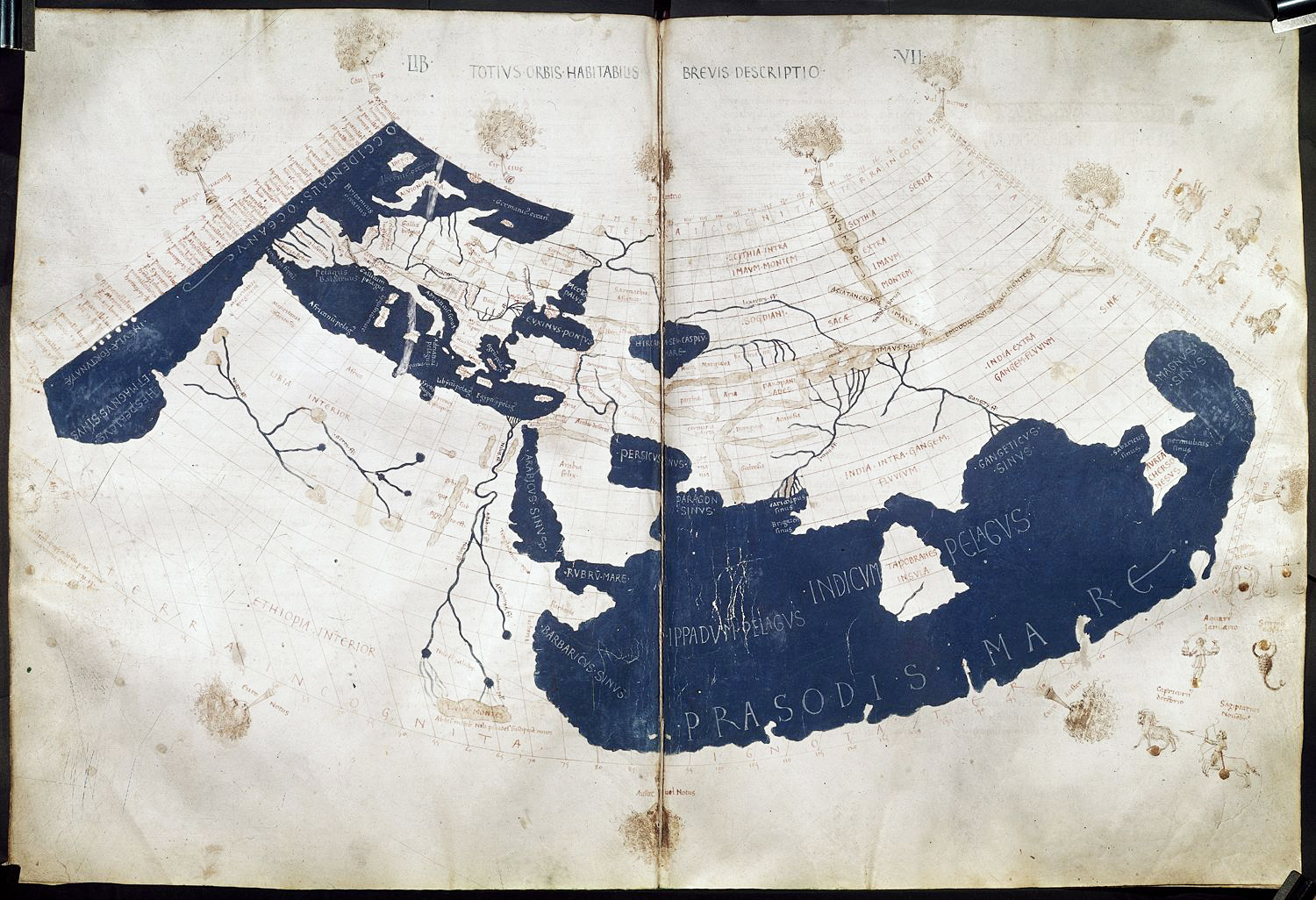 Image source Ptolemy's world map, reconstituted from Ptolemy's Geography (circa 150) in the 15th century, indicating "Sinae"